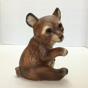 Vintage Porcelain Bisque Baby Bear Sitting